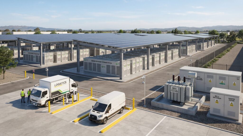 Stationary sodium-ion battery materials market trends energy storage hardware durability and industrial battery enclosures at a commercial microgrid facility
